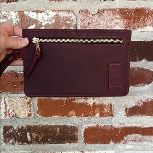 Portland Leather Goods Adriana Pouch/Wristlet in Merlot